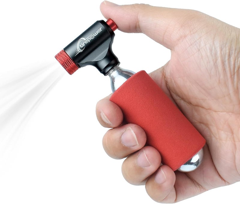Ctrepower CO2 Bike Tire Inflator - Push-Button Presta & Schrader Compatible CO2 Bike Pump or 12X 16g Threaded CO2 Cartridges for Road Bikes, MTB, Hybrid Bikes - Image 1